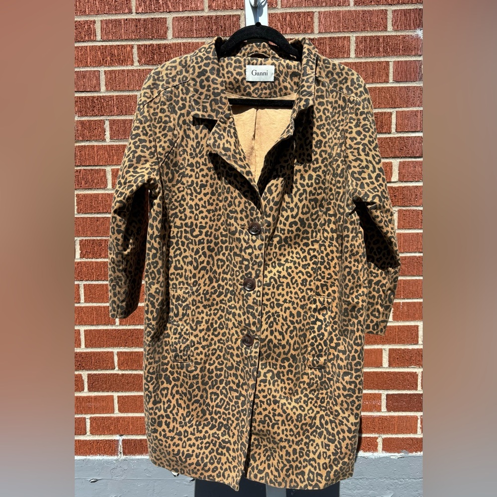 GANNI leopard print jacket (with pockets, 3 button-closure)